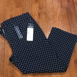 NWT Chaps Capris size 6 - Navy w white polka dots